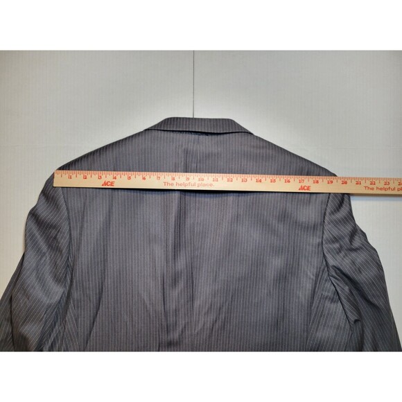 Caravelli Italy Charcoal Grey Pinstripe Jacket Blazer Sport Coat Mens 42S 36W - Picture 13 of 13